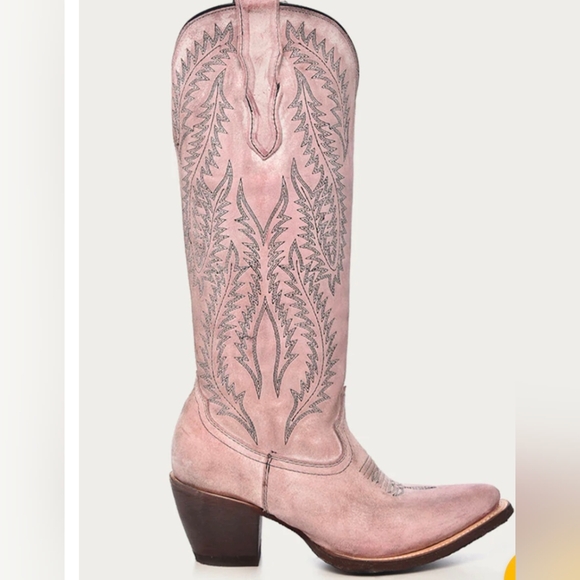 Corral Embroidery Rose Top Tip Toe Western Cowboy Boots 10.5 - Picture 6 of 6